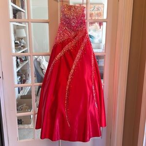 Xtreme Strapless Sequined Prom Gown